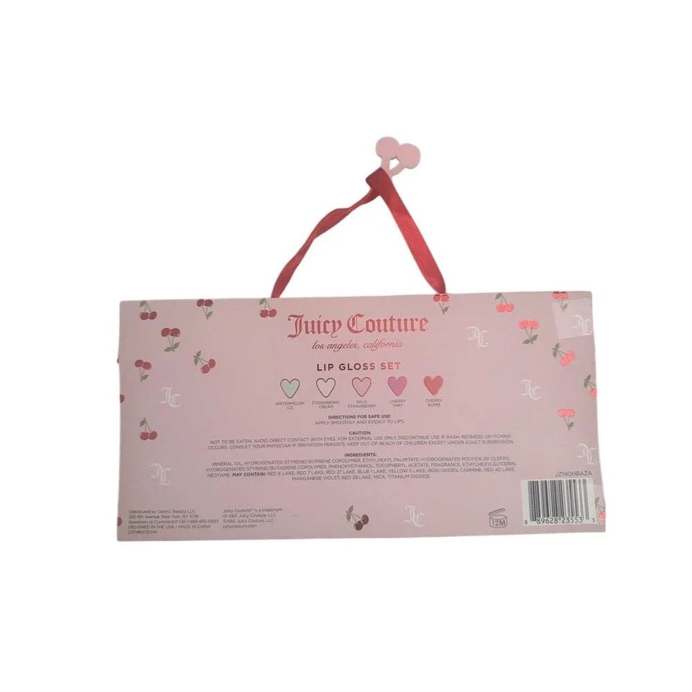 Juicy Couture Lip Gloss Set 5-Piece Cherry Theme Gift Box Fruity Shades